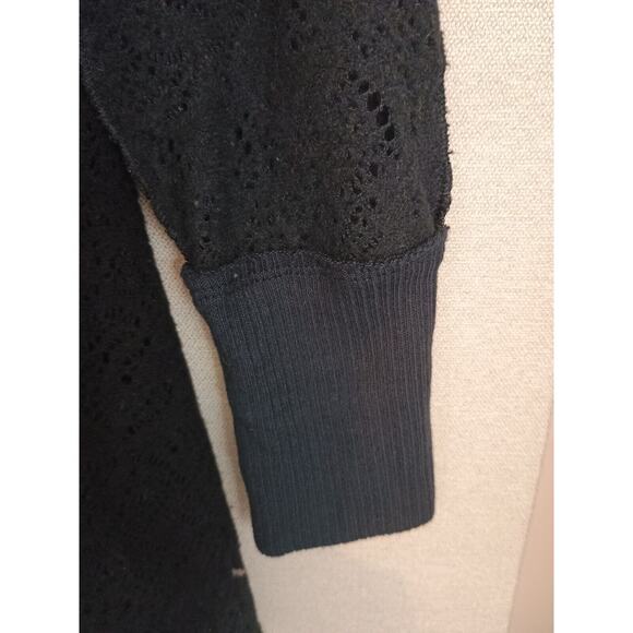 Free People Dress Womens Medium Black Crochet Lace Flare Romantic Neutral Goth - Picture 7 of 10